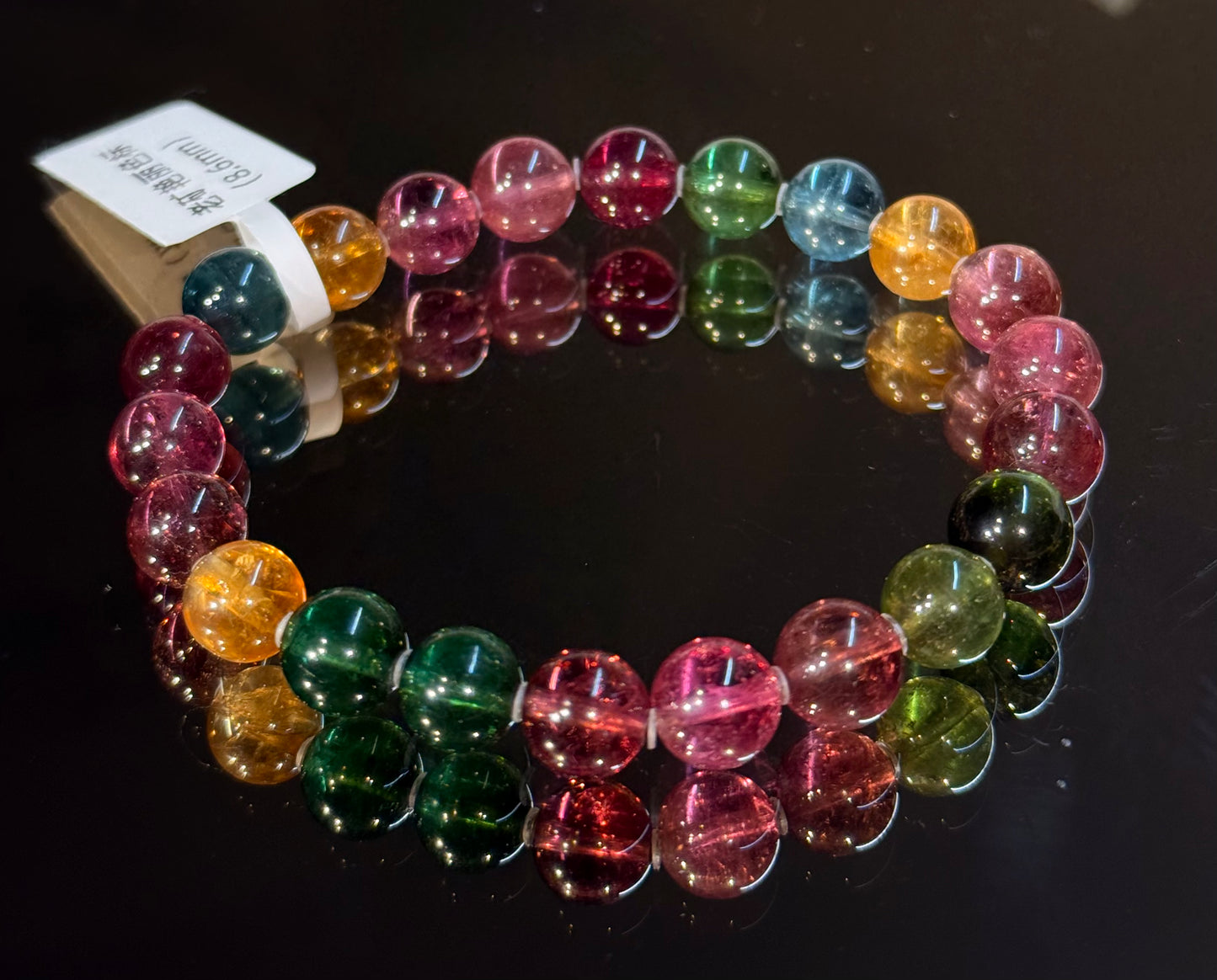 【已售欣赏】殿堂级色标碧玺 Palatial Grade Color-Tagged Tourmaline(8.6mm➕)