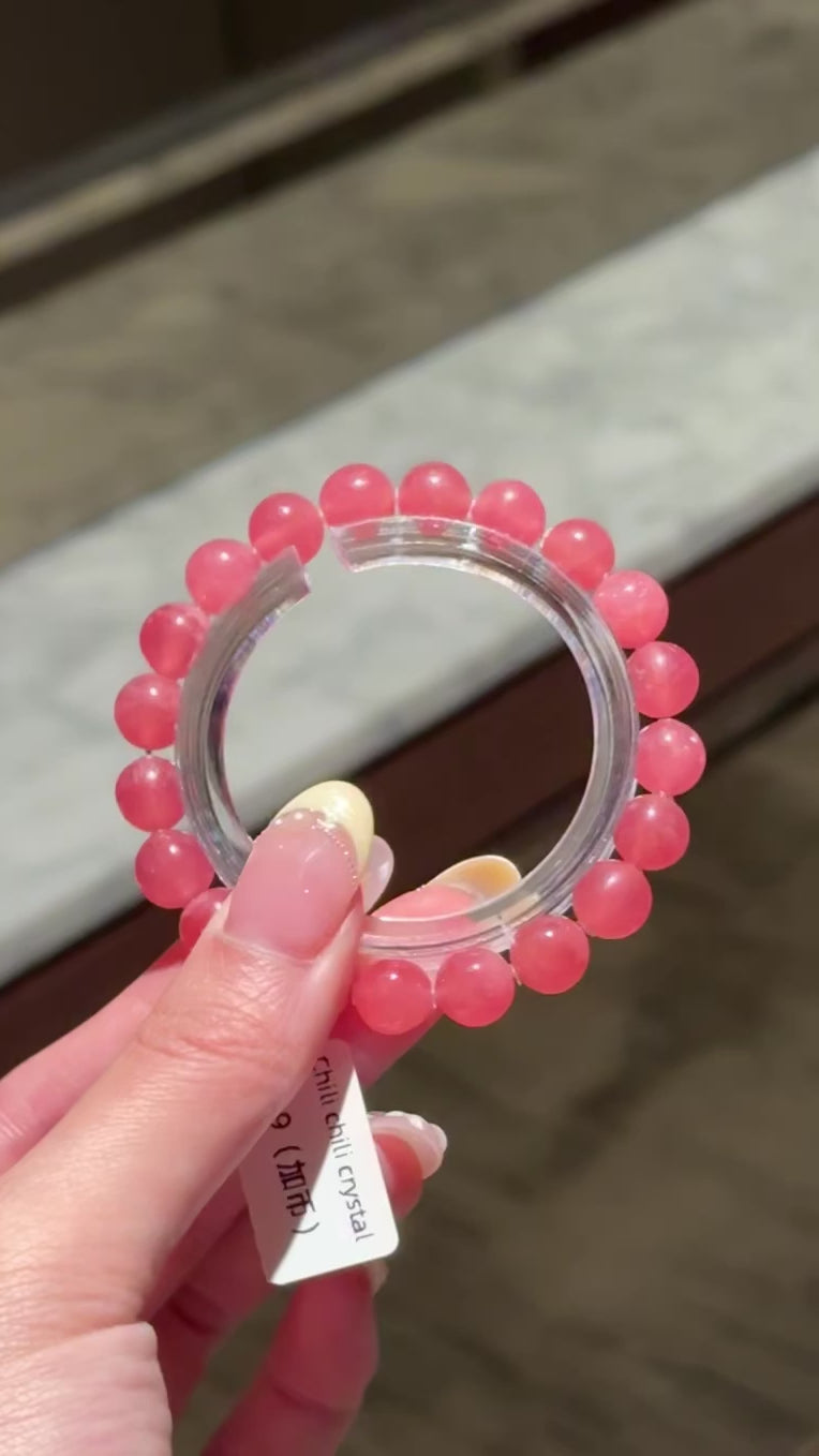 【售出欣赏】仙女冰种红纹石(8.7mm➕)