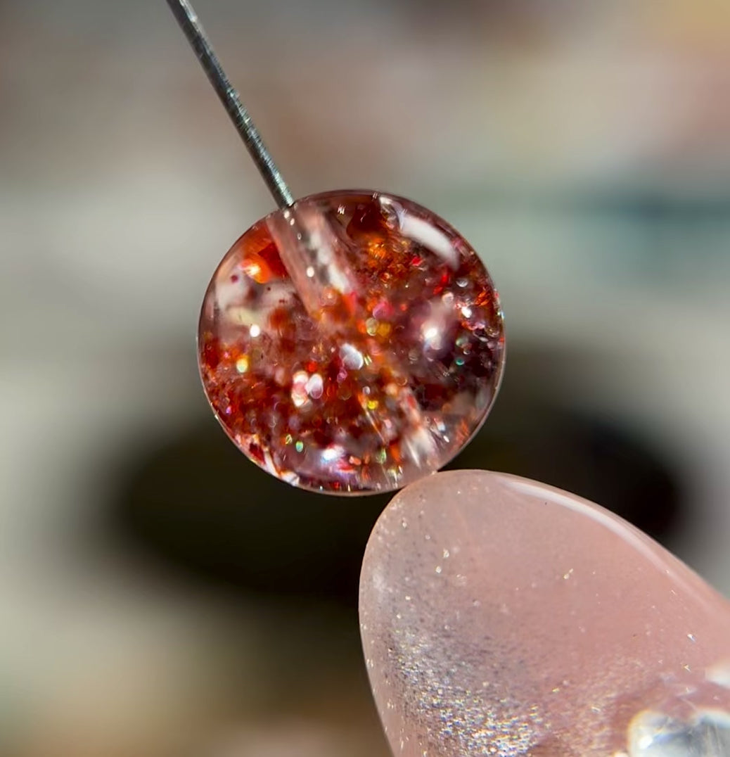 珍藏版芬达火彩金草莓(9.51mm➕)Golden Strawberry Quartz Single Bead