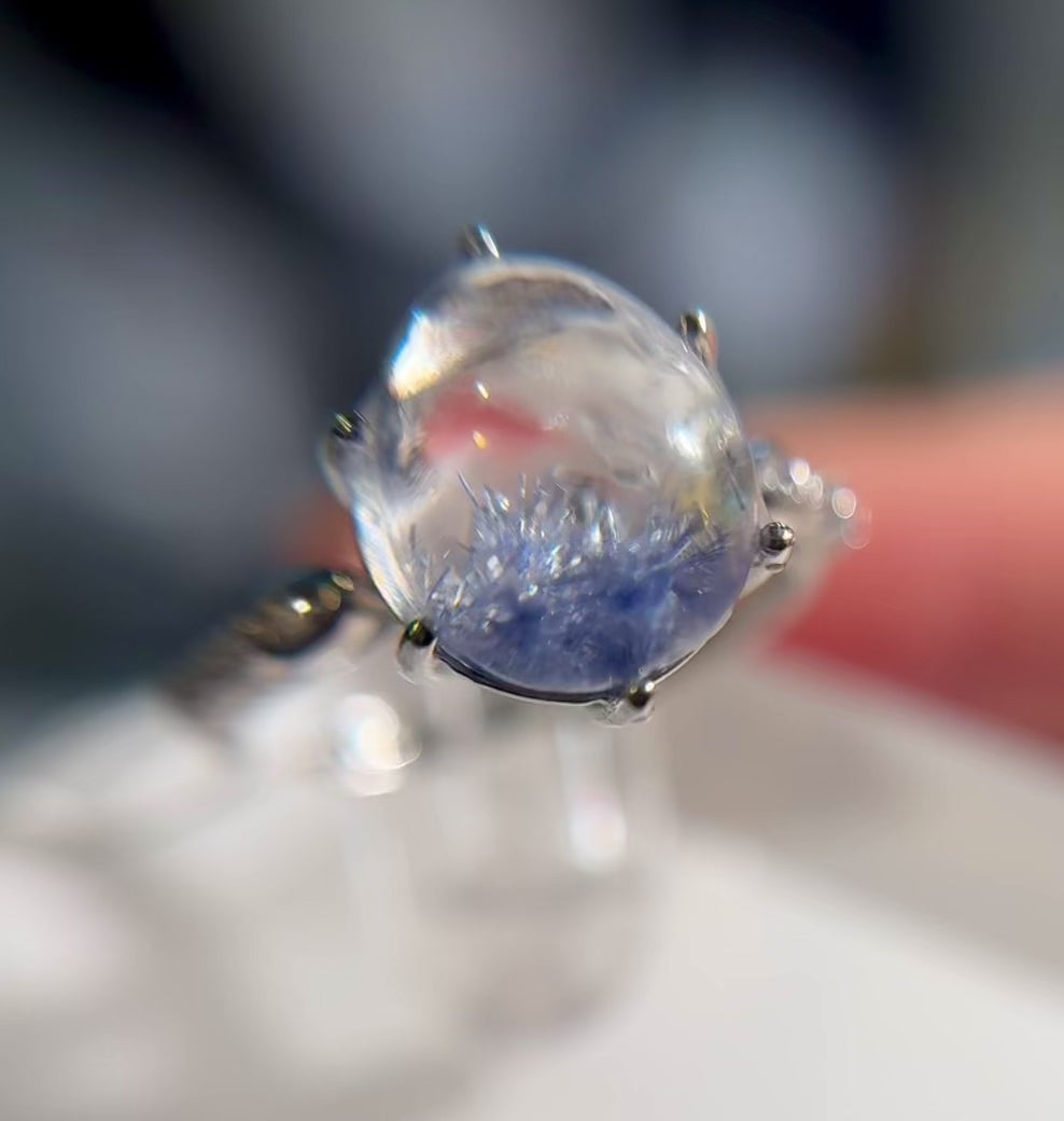 蓝线戒指半盆款 Dumortierite Ring