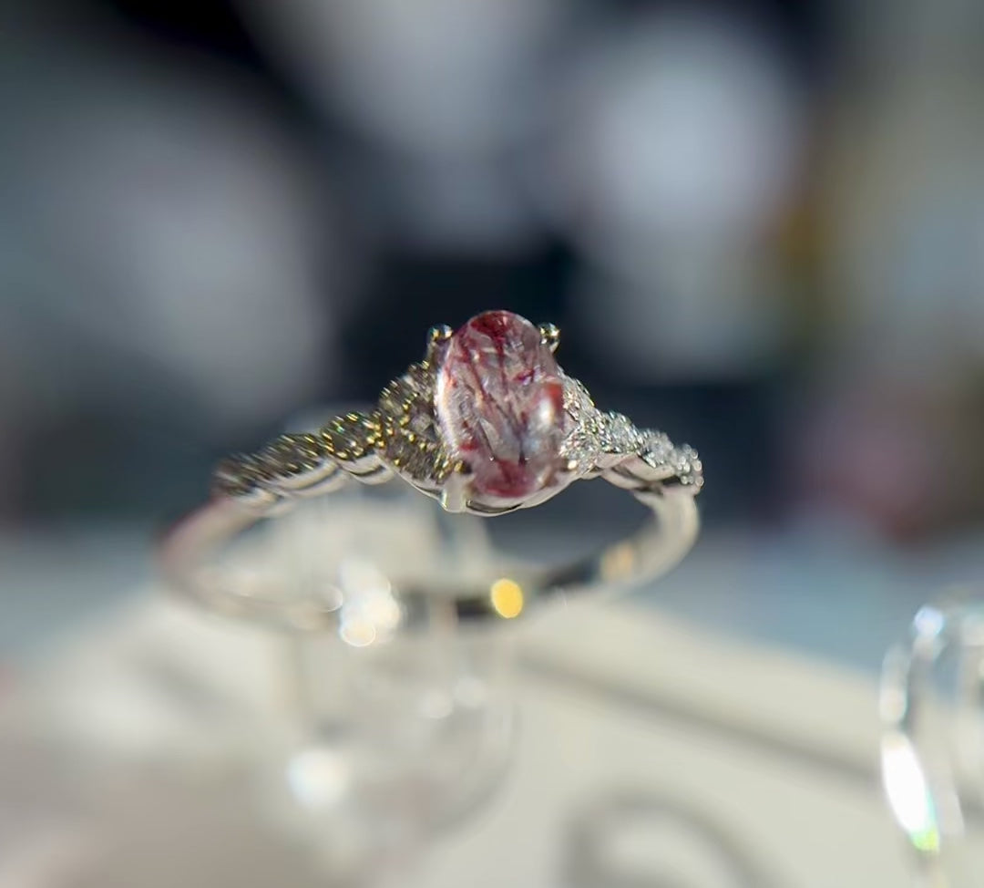 仙女金草莓戒指 Fairy-Style Golden Strawberry Quartz Ring