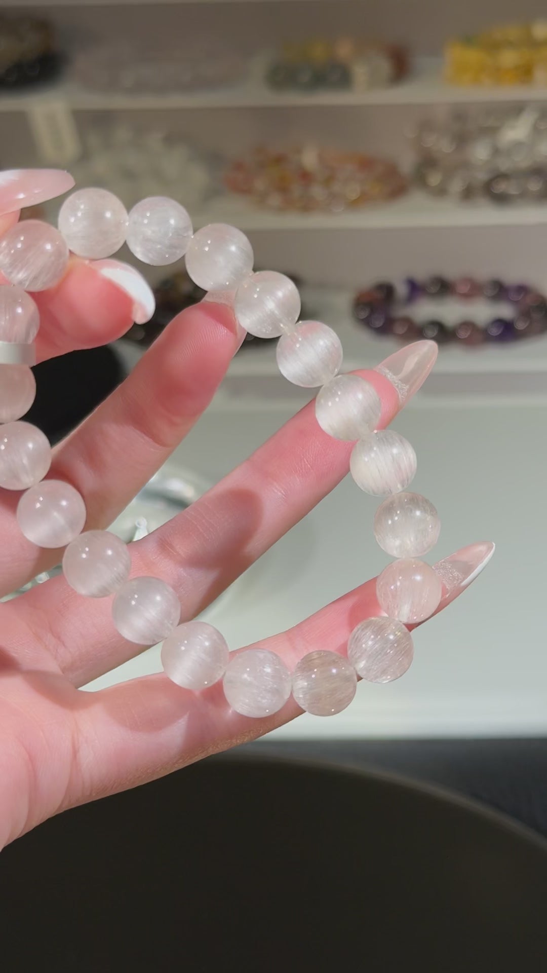 婚纱透闪拉丝白兔毛 White Rutilated Quartz(9.8mm➕)