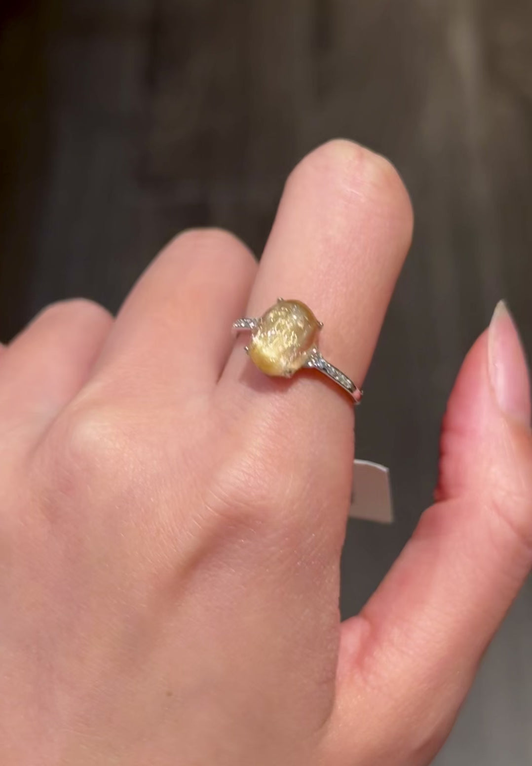 Golden Rutilated Quartz Ring 收藏级丝绒金发晶戒指💍