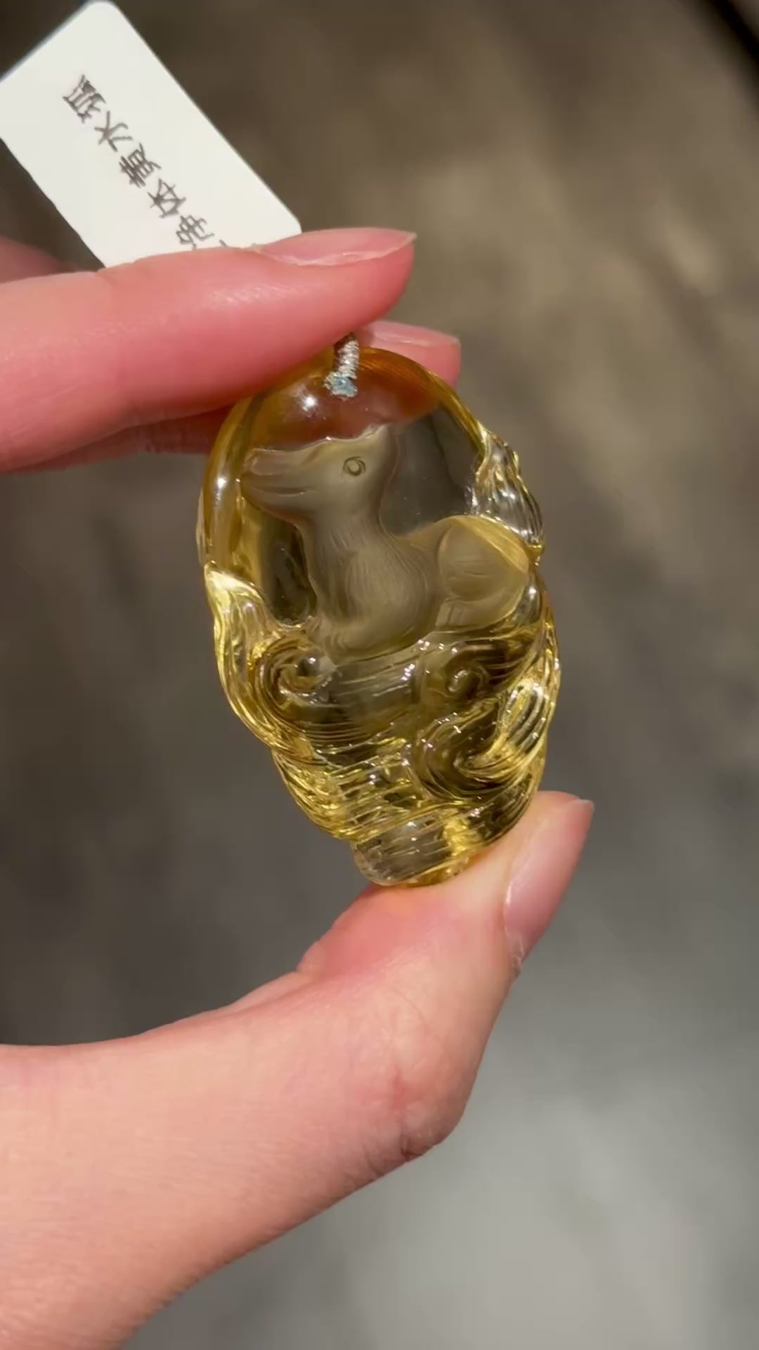 Citrine Fox Pendant 收藏级全净体巴西黄水晶狐狐🦊