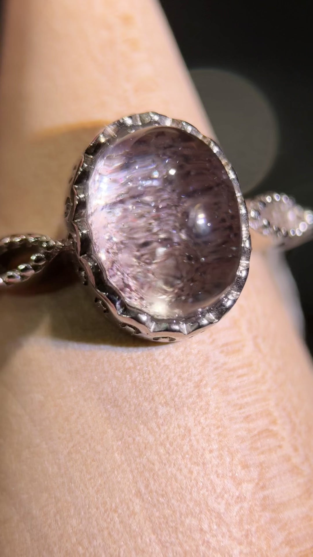 仙女紫金沙幽灵水晶戒指 Fairy-Style Purple Gold Sand Phantom Quartz Ring