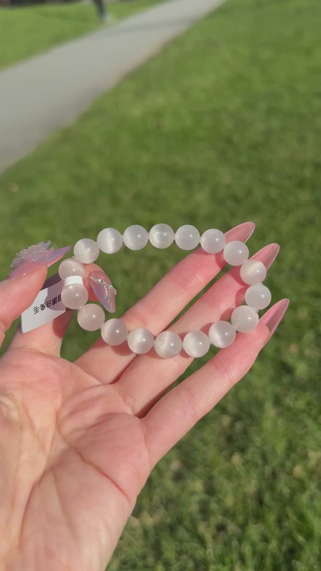 White Rabbit Hair Quartz 收藏级婚纱猫眼白兔毛（9.9mm➕）