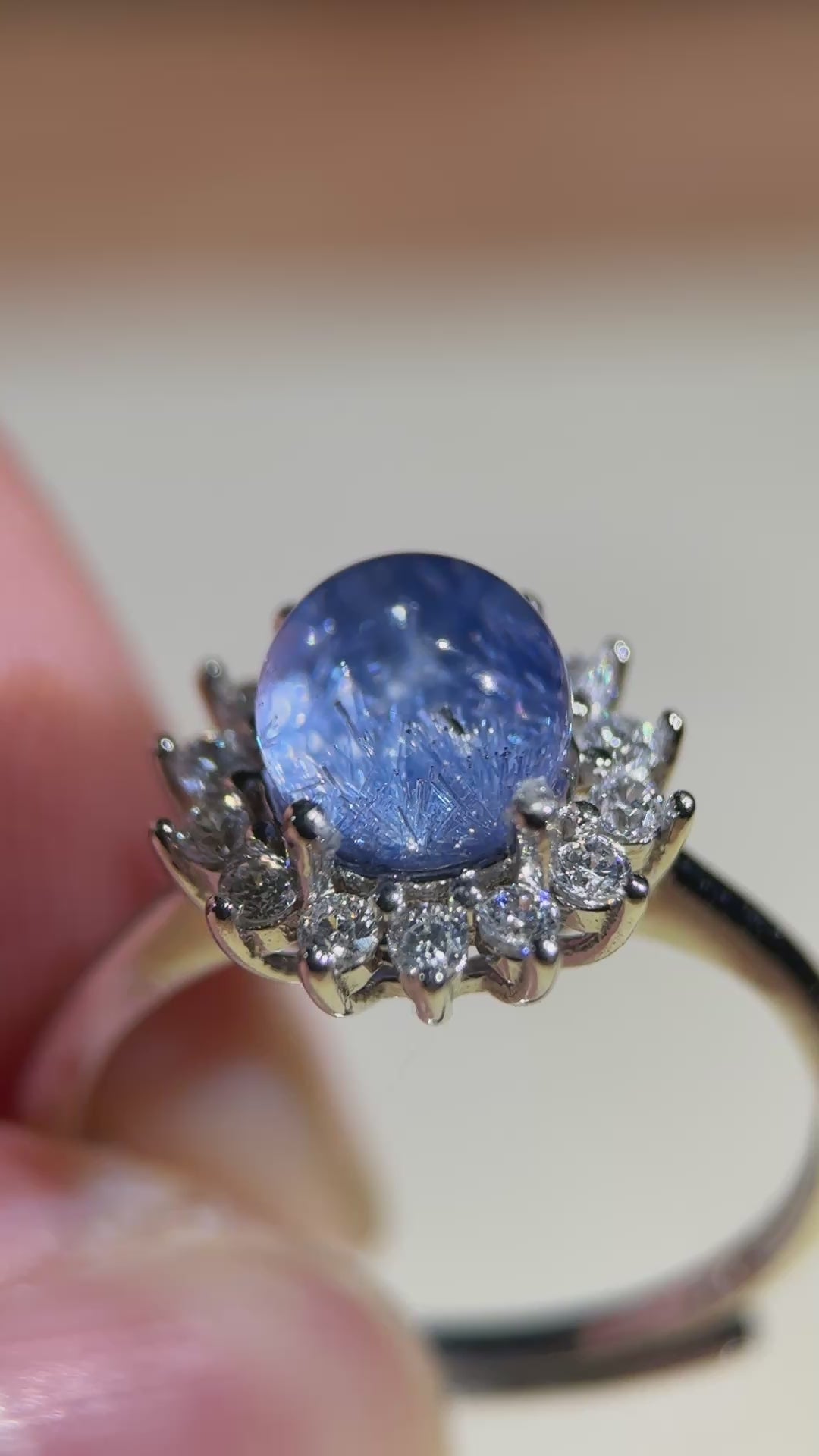 【专属】Dumortierite Ring 蓝线石925银戒指（可调节指围）