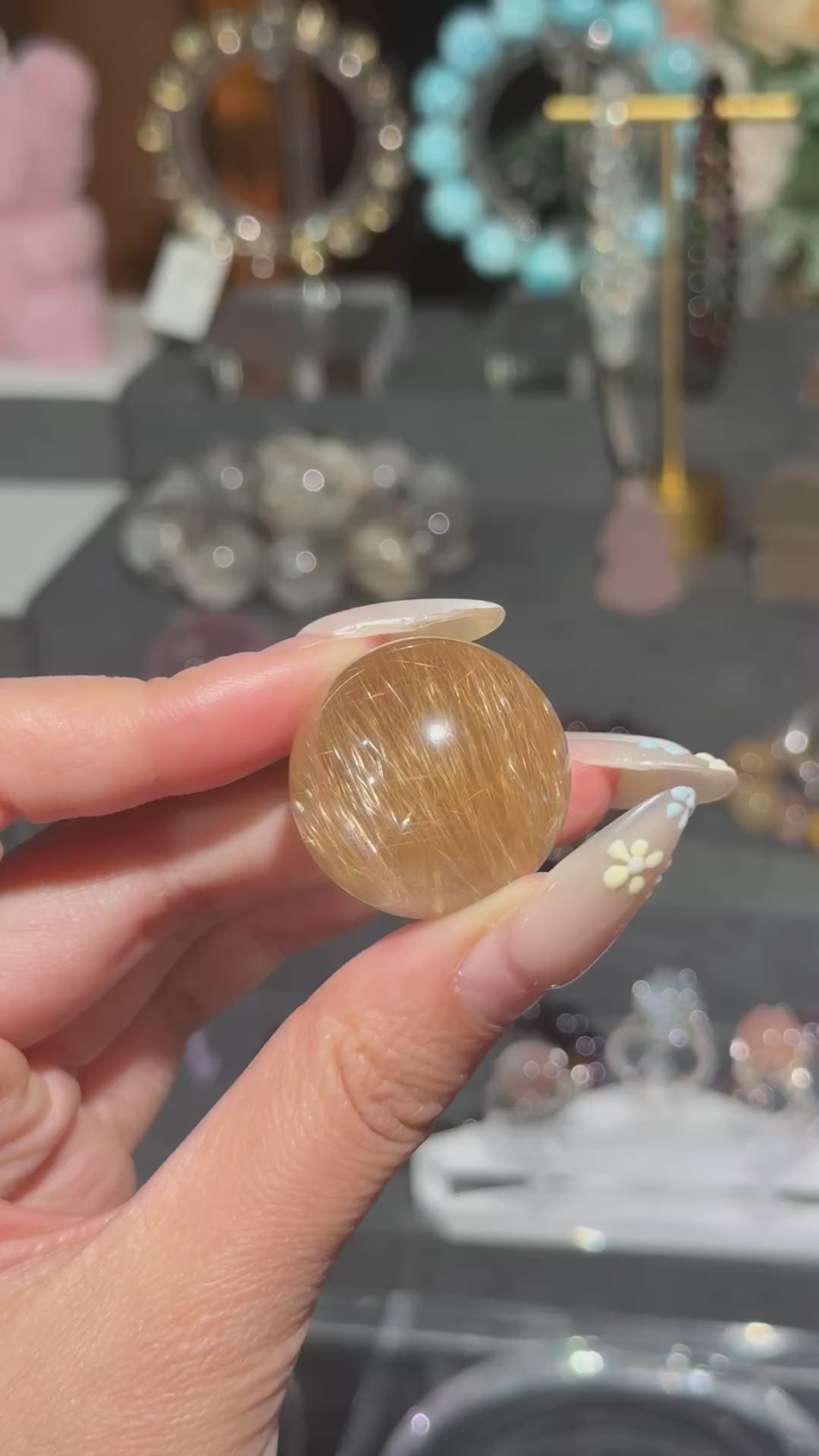 【小乖专属】“Flowing Glitter” Golden Rutilated Quartz “流光砂” 全净体金发晶水晶球（28mm➕）