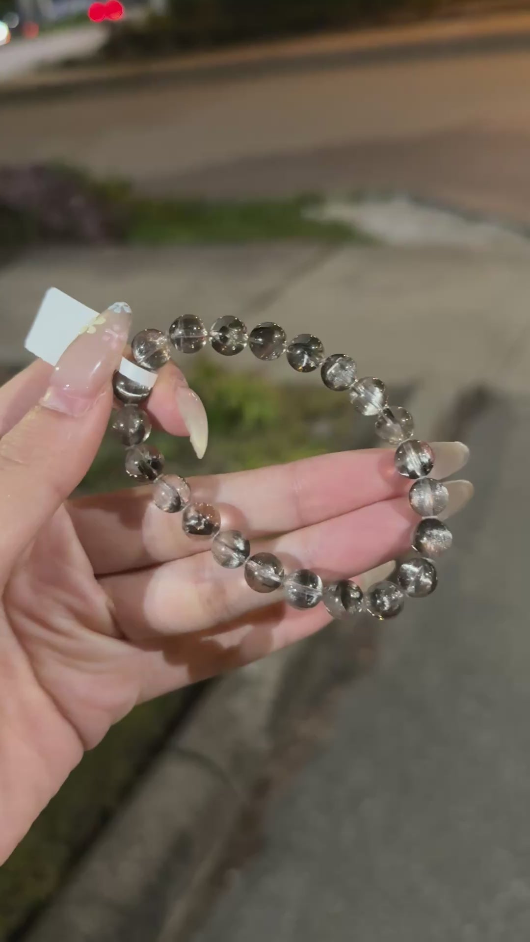 Brookite in Quartz Bracelet 收藏级板钛黑银钛（8.2mm➕）