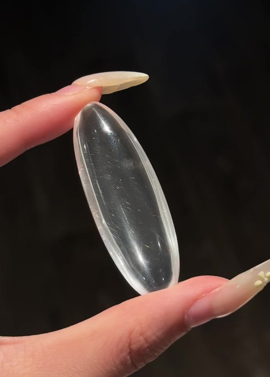 【专属】Clear Quartz With Sparkles & Needles 蓝金沙彩针手握