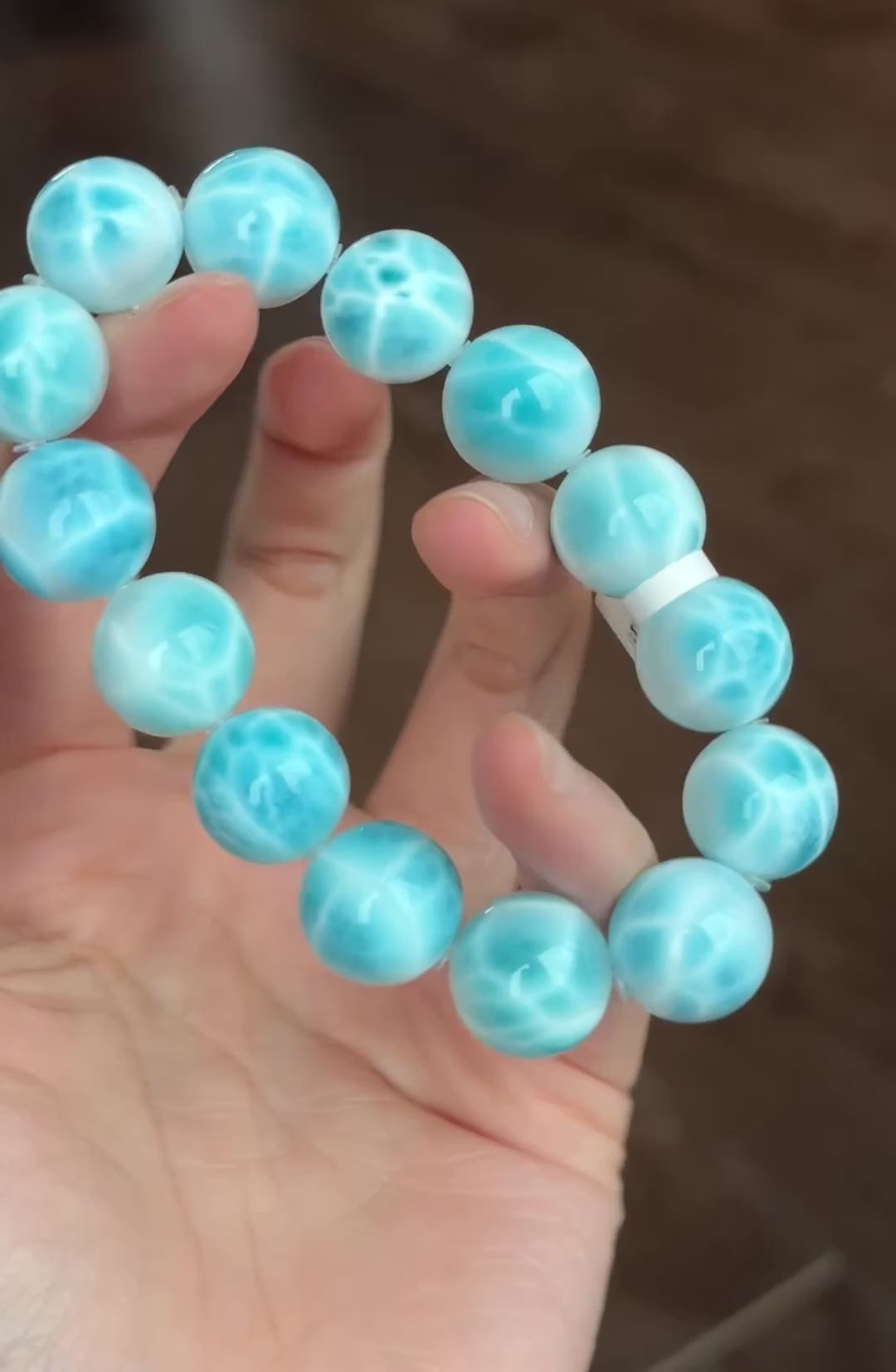 Jadeified Larimar 收藏级玉化海纹石（15mm➕）